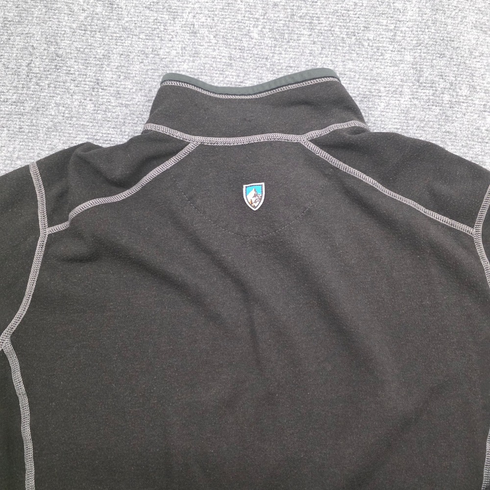 Kuhl Kashmira Mens Large Black Gray 1/4 Zip Fleece Pullover Sweater RN 103846 - Picture 12 of 13